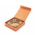 CRYSTAL ASH TRAY SQ (GOLD) 170X170
