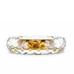 CRYSTAL ASH TRAY ROUND (GOLD) WITH GOLD FLOWER 170 - Image 2