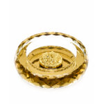 CRYSTAL ASH TRAY ROUND (GOLD) WITH GOLD FLOWER 170 - Image 3