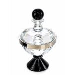 CRYSTAL DIAMOND SHAPE BOWL WITH LID (BLACK BASE) - Image 2
