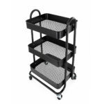 3-Tier Iron Rolling Storage Trolley with Wheels - Image 2