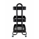 3-Tier Iron Rolling Storage Trolley with Wheels - Image 3
