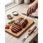 Premium Stainless Steel BBQ Meat Fork with Wooden Handle - Image 3