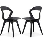 Open Back Design Chair Set Of 2 - Black