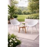 Round Back Lounge Chair Set Of 2 – White - Image 7