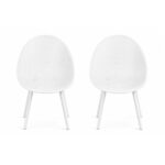 Round Back Lounge Chair Set Of 2 – White