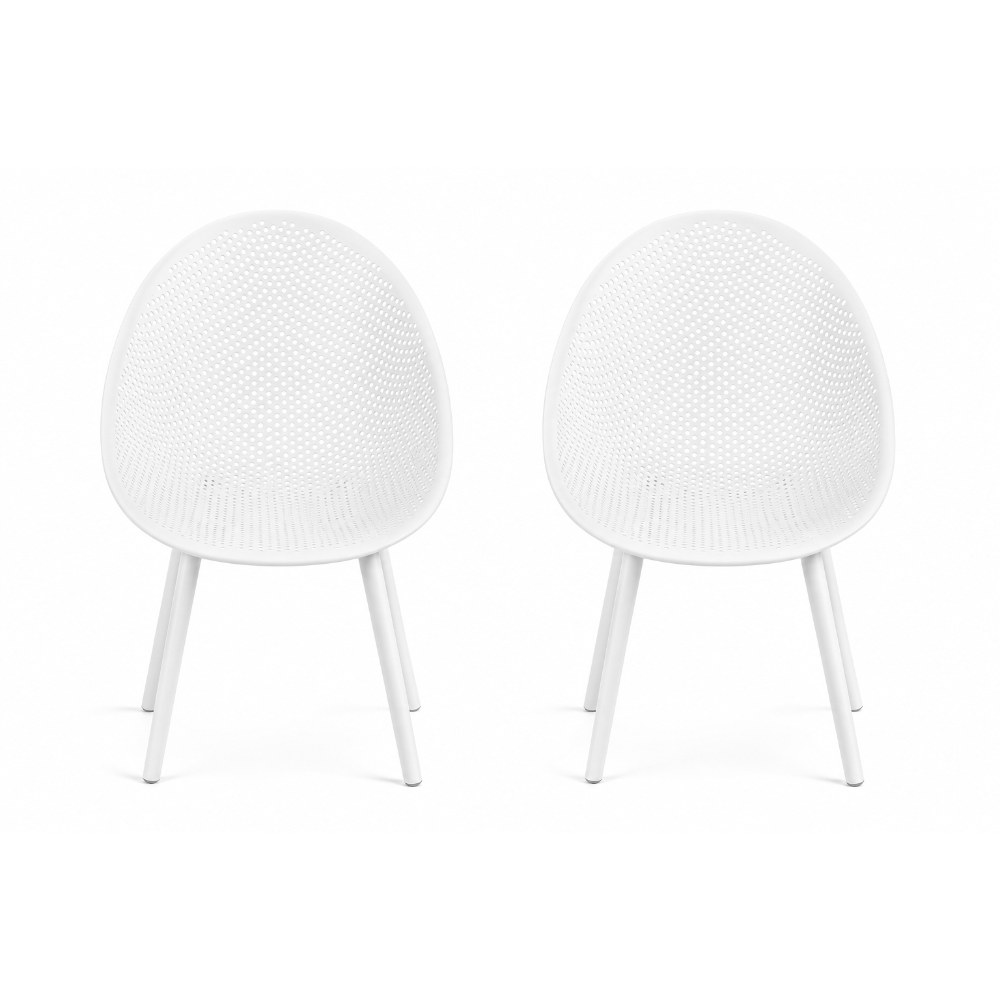 BDL-029-3 Round Back Lounge Chair Set Of 2 – White - Image 1