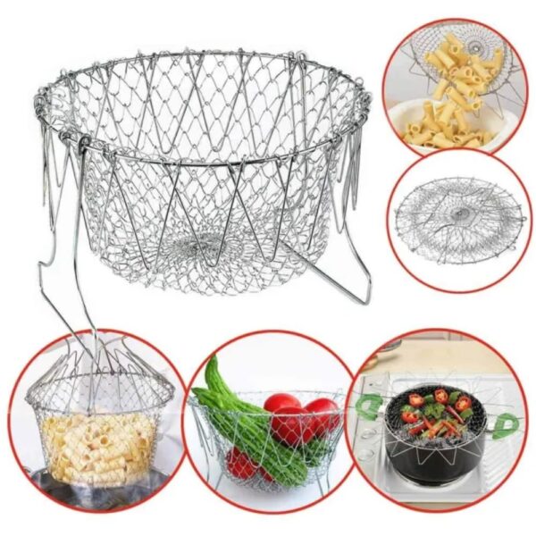Stainless Steel Chef Cooking Basket – Multi-Purpose Strainer