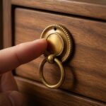 French Gold Brass Round Ring Handle – 40mm - Image 3