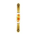 Vintage Floral Porcelain Handle Bronze 128mm
