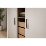 Rectangular Sliding Handle Satin Nickel 96mm - Image 3