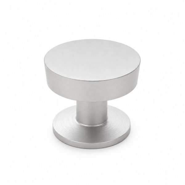 Modern Round Furniture Knob Matt Aluminium 25mm