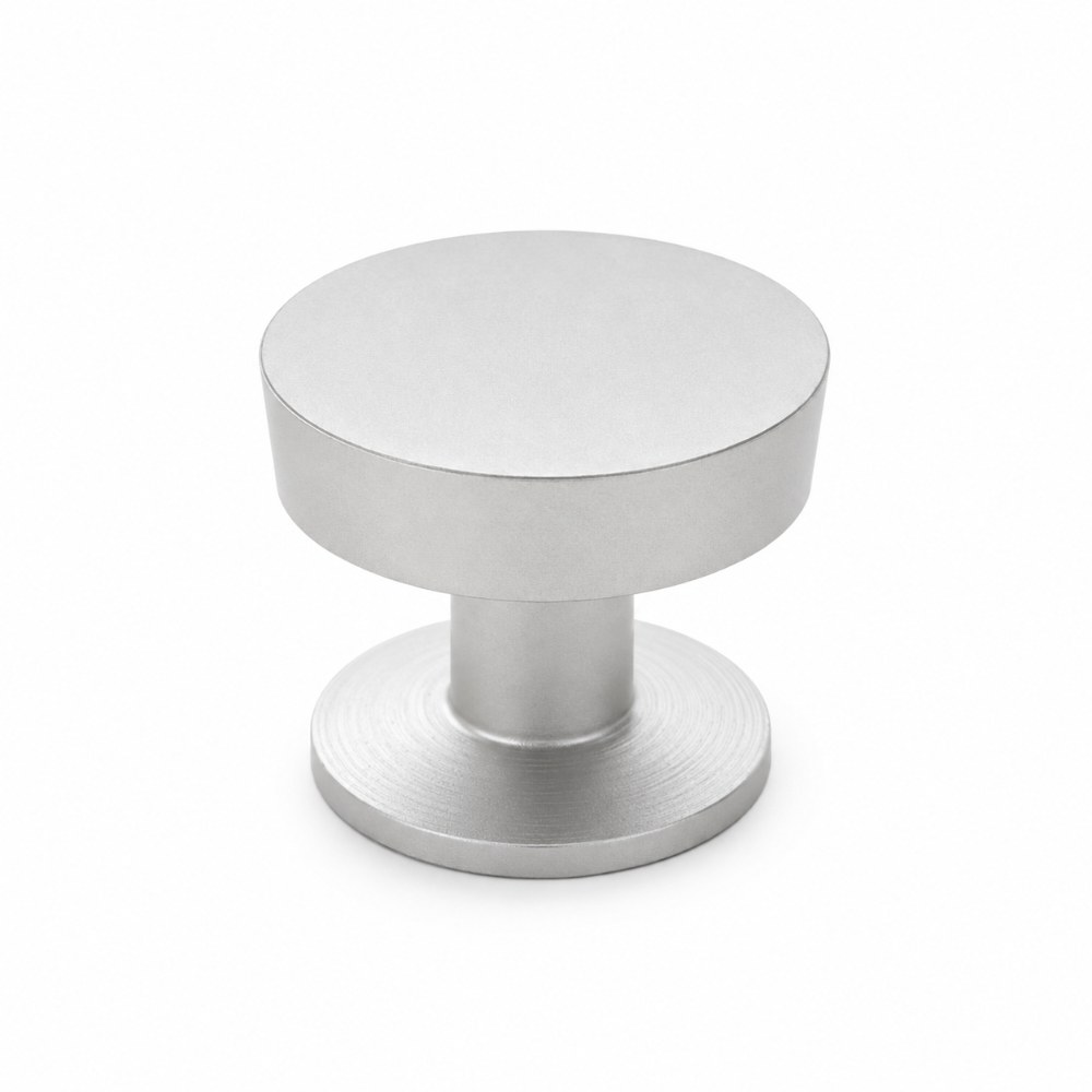 ITS-242-3 Modern Round Furniture Knob Matt Aluminium 25mm - Image 1