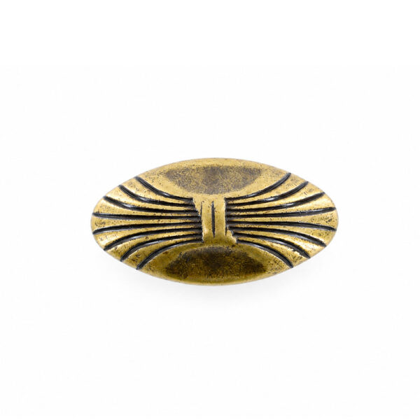 Decorative Oval Ribbed Knob Florence Antique 44mm