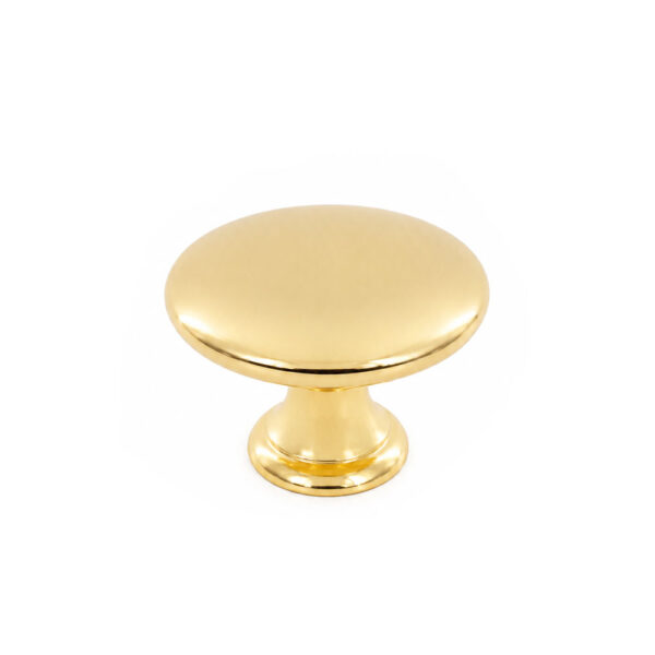 Round Gold Plated Furniture Knob – 35mm