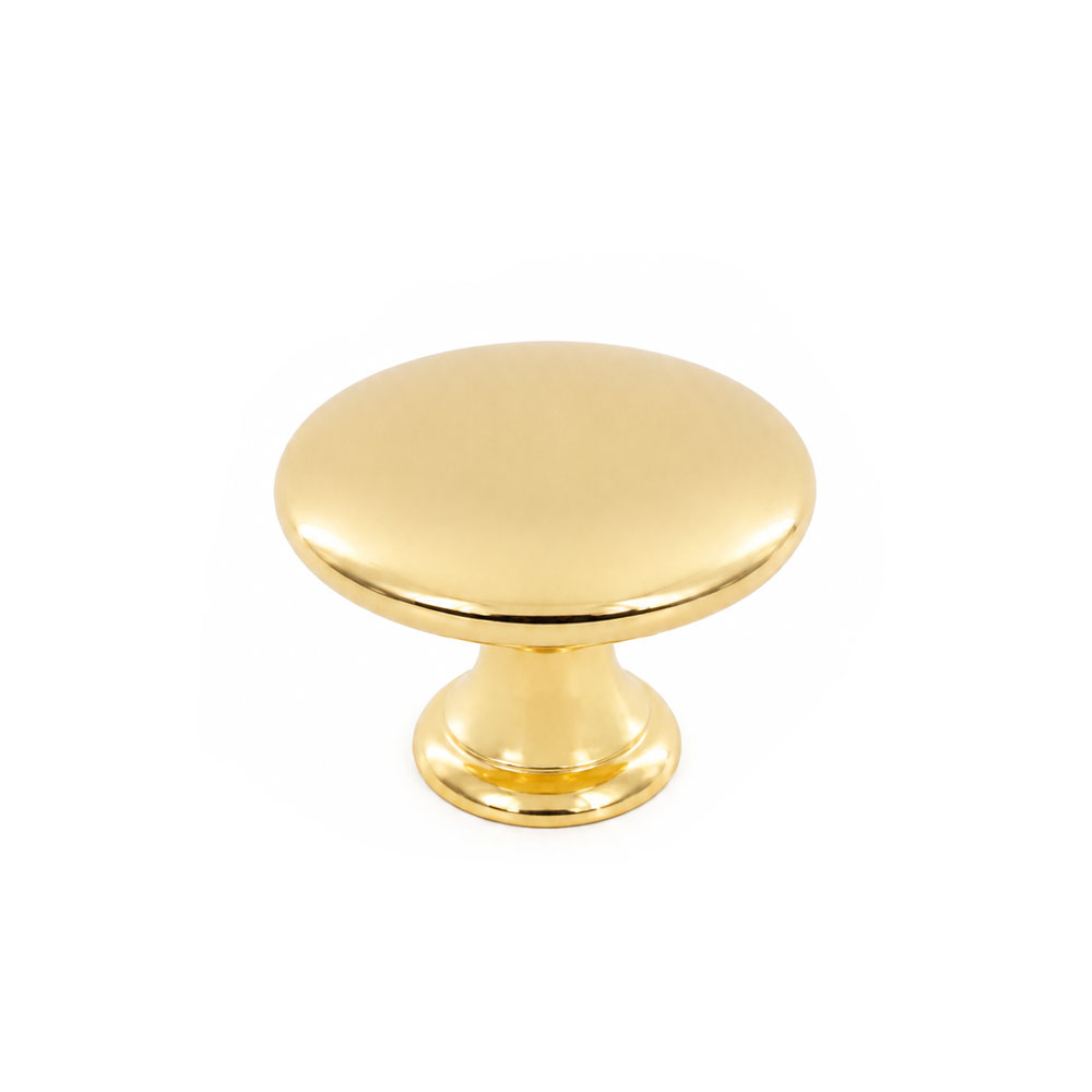 ITS-347-1 Round Gold Plated Furniture Knob – 35mm - Image 1