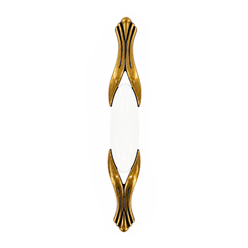 ITS-472-1 Fix Handle In Porcelain 128mm Ant.gold - Image 1
