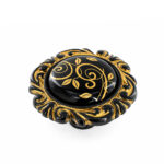 Royal Black Porcelain Knob with Gold Patina – 26 × 45mm - Image 2
