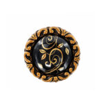 Vintage Porcelain Antique Gold Knob – 27 × 39mm