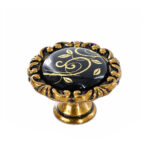Vintage Porcelain Antique Gold Knob – 27 × 39mm - Image 2