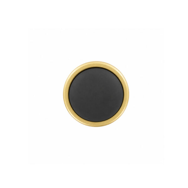 Round Porcelain Knob Black Brass 26 × 34mm