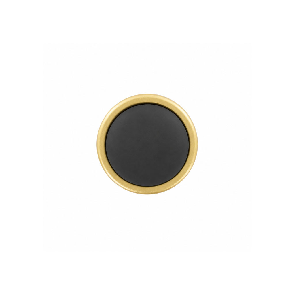 ITS-483-1 Round Porcelain Knob Black Brass 26 × 34mm - Image 1