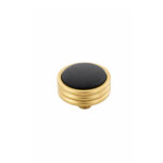 Round Porcelain Knob Black Brass 26 × 34mm - Image 2