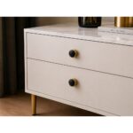 Round Porcelain Knob Black Brass 26 × 34mm - Image 3