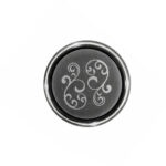 Royal Black Porcelain Knob with Silver Patina – 27 × 35mm