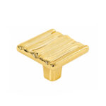 Modern Square Gold Plated Knob – 30mm - Image 2