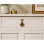 Modern Leaf Scroll Knob Florence Antique 32x94mm - Image 3