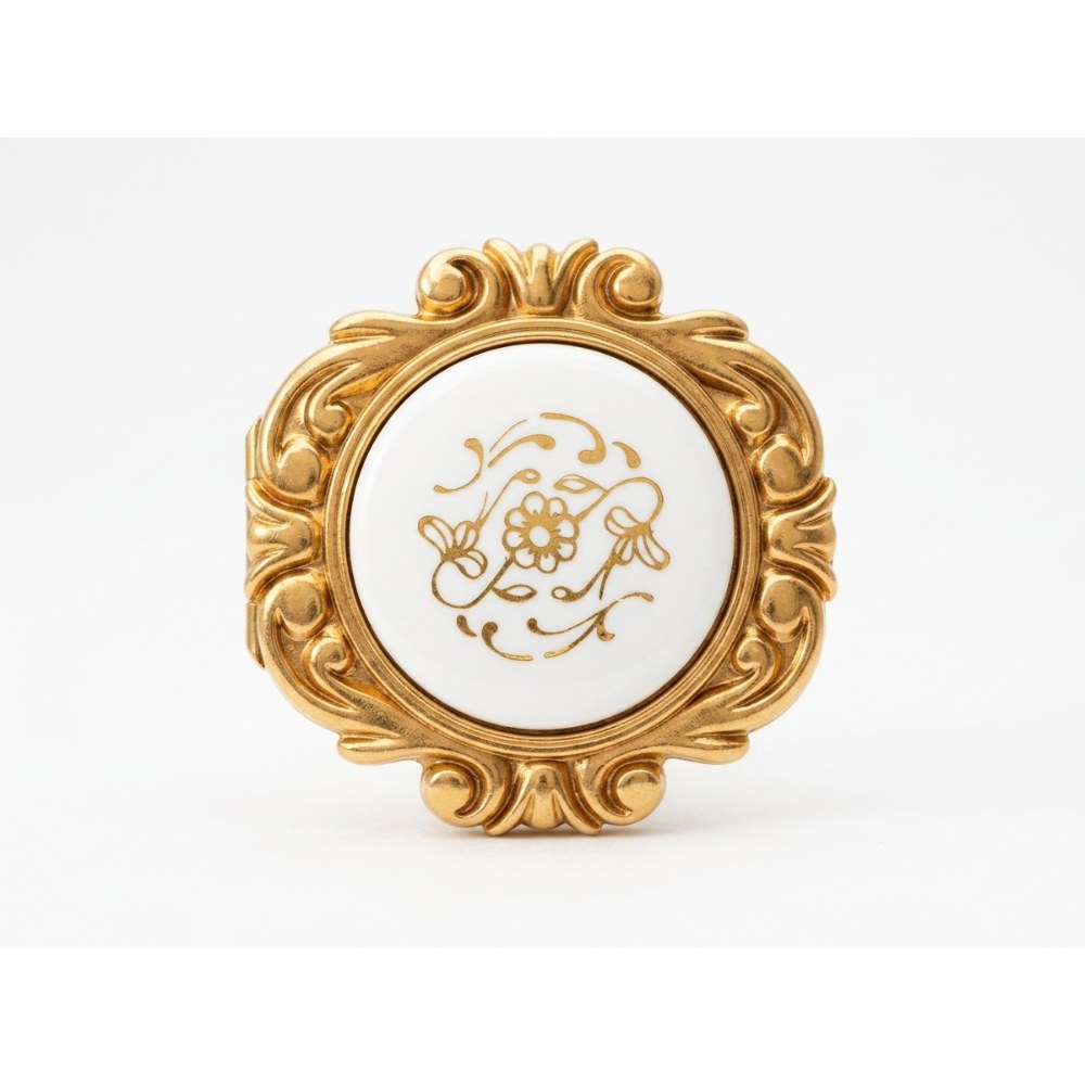 ITS-575-1 Classic Porcelain Gold Knob – 45mm - Image 1