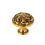 French Gold Floral Brass Knob – 25mm - Image 2