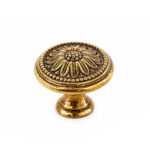 French Gold Floral Brass Knob – 30mm - Image 2