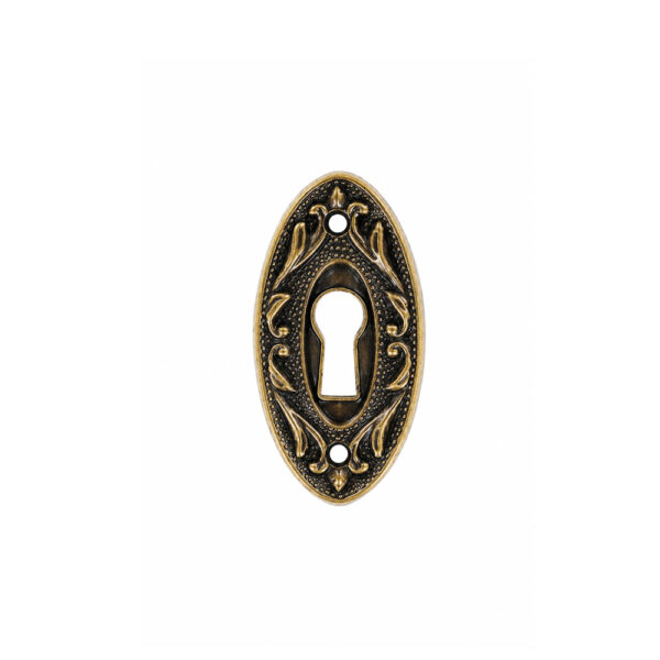 Oval Keyhole Escutcheon Polished Bronze 20mm