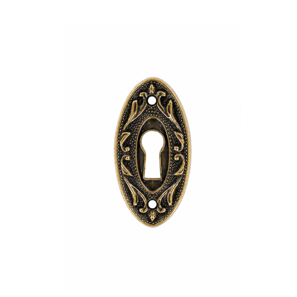 ITS-98-1 Oval Keyhole Escutcheon Polished Bronze 20mm - Image 1