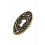 Oval Keyhole Escutcheon Polished Bronze 20mm - Image 2