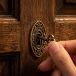 Oval Keyhole Escutcheon Polished Bronze 20mm - Image 3