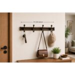 Aluminum Sliding Hook Rail with 4 Hooks – Bronze | 2ft - Image 2