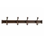 Aluminum Sliding Hook Rail with 4 Hooks – Bronze | 2ft