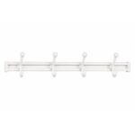 Aluminum Sliding Hook Rail with 4 Hooks – White | 3ft