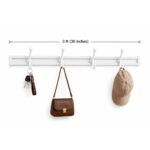 Aluminum Sliding Hook Rail with 4 Hooks – White | 3ft - Image 2