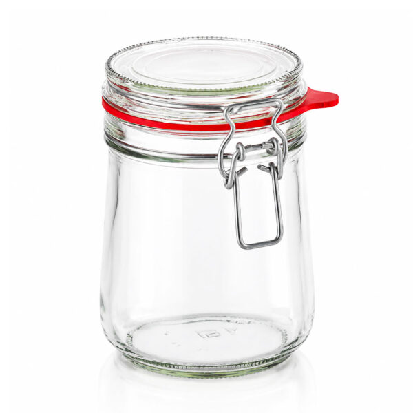 Airtight Glass Storage Jar with Clip Lock Lid - 800ml