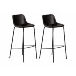 Modern Bar Stool Set Of 2 – Black