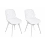 Modern Lounge Armless Chair Set Of 2 - White