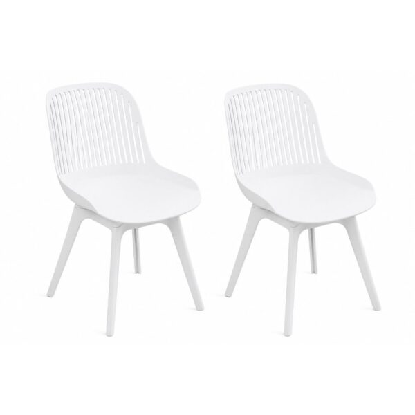 Modern Lounge Armless Chair Set Of 2 - White
