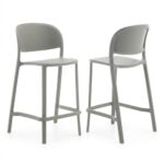 Modern Bar Stool Chair Set Of 2 – White