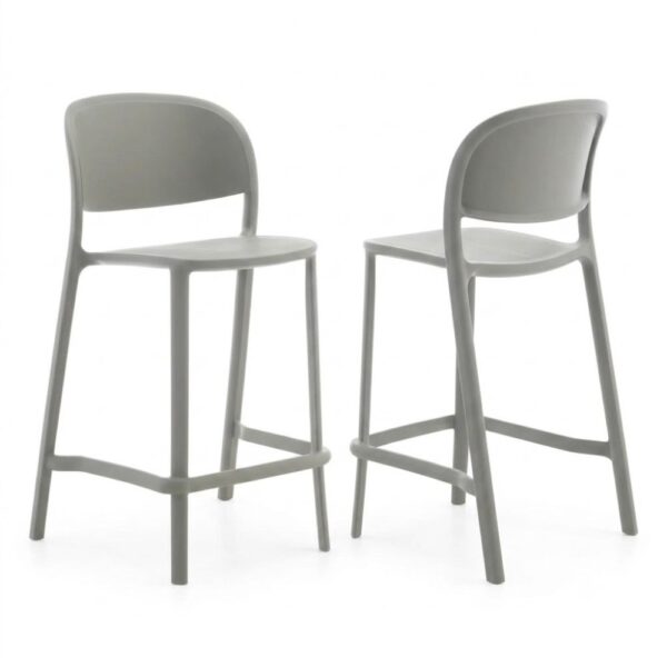 Modern Bar Stool Chair Set Of 2 – White