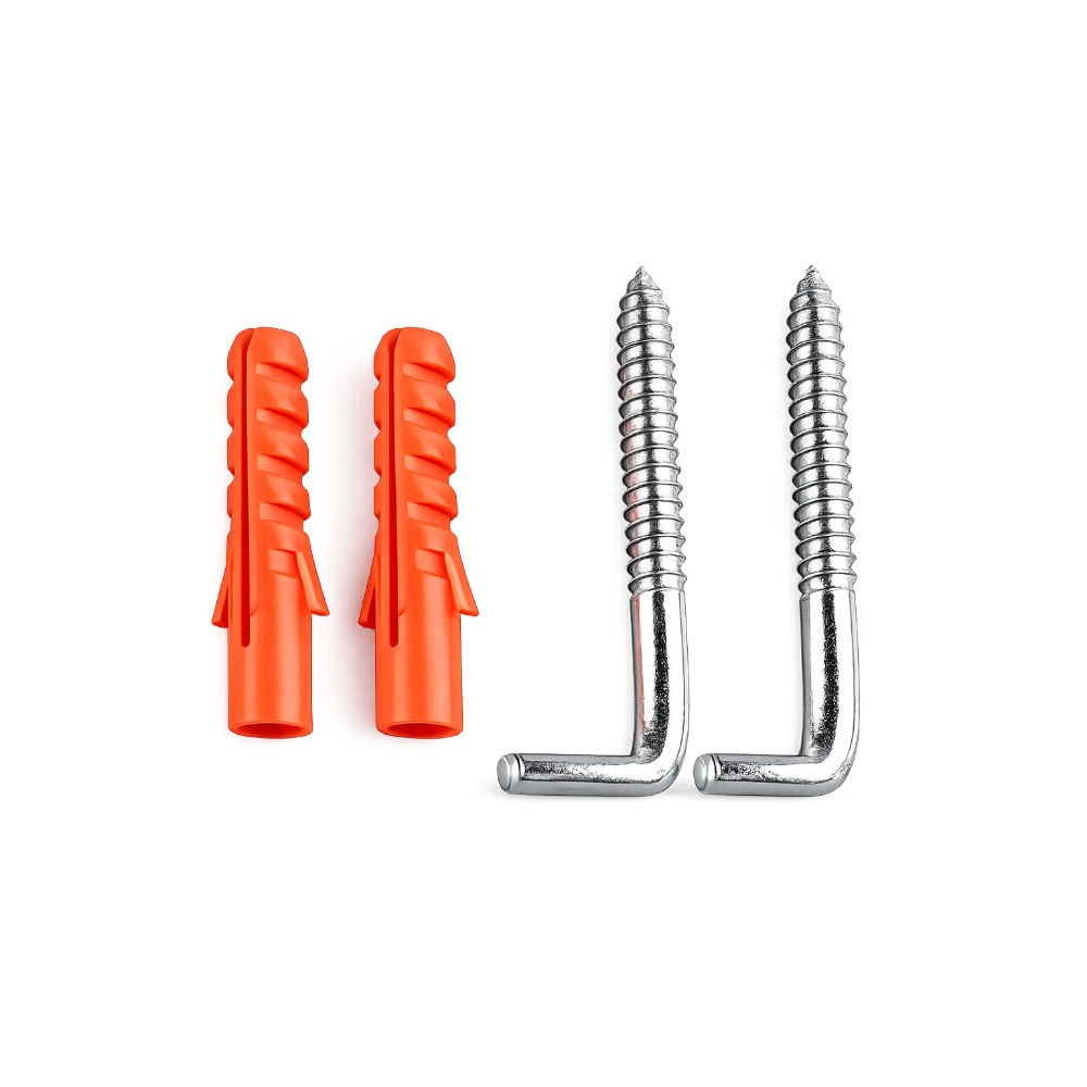 OTH-03-1 L-Type Wall Mount Fixing Screw Set with Plastic Wall Plugs - Image 1