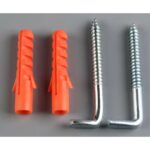 L-Type Wall Mount Fixing Screw Set with Plastic Wall Plugs - Image 2